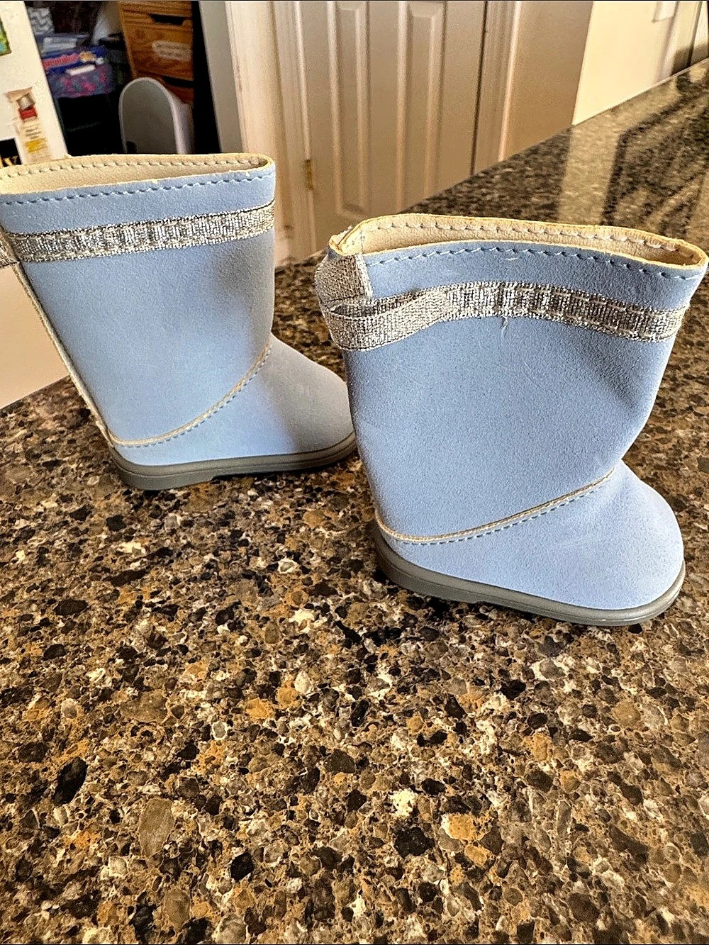 American Girl Sparkle Bright Boots Blue & Silver